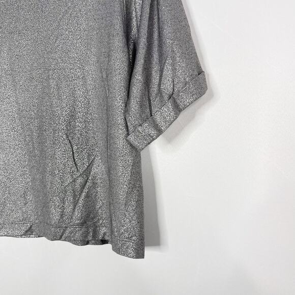 Lululemon X SoulCycle Womens 6 To The Beat Tee Luminosity Foil Print Grey Silver - Picture 7 of 9